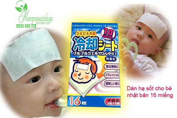 Miếng dán hạ sốt cho bé Shirogane Nhật Bản-Hộp 16 miếng