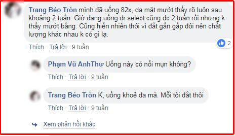 Collagen 82x sakura review từ khách hàng trên facebook