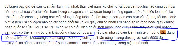 Collagen 82x sakura review từ khách hàng trên Webtretho