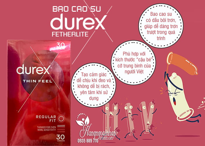 Bao cao su Durex Fetherlite của Úc - Siêu mỏng, an toàn 42