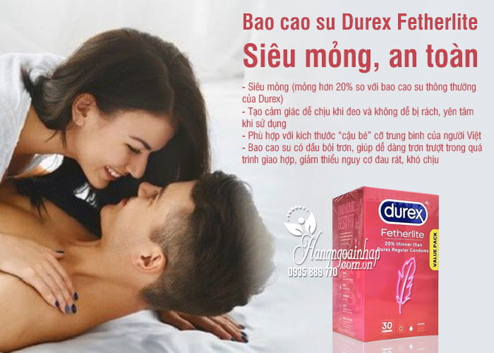 Bao cao su Durex Fetherlite của Úc - Siêu mỏng, an toàn 3