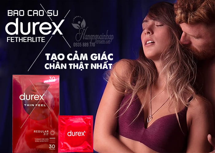 Bao cao su Durex Fetherlite của Úc - Siêu mỏng, an toàn 45