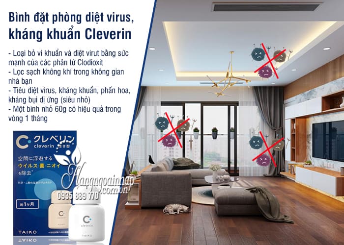 Bình đặt phòng diệt virus, kháng khuẩn Cleverin của Nhật Bản 5