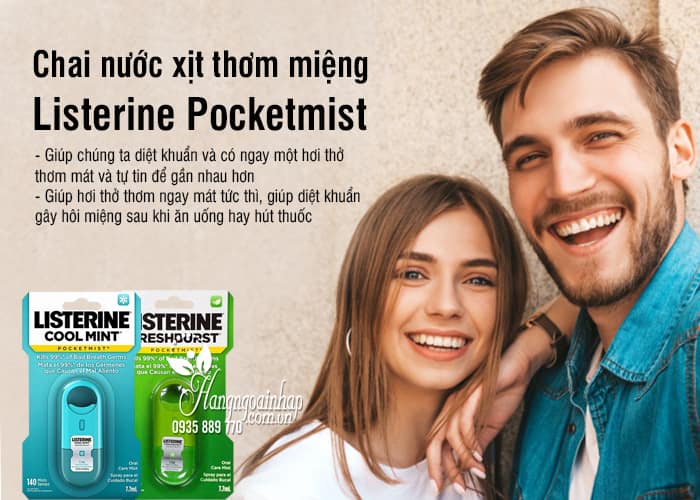 Chai nước xịt thơm miệng Listerine Pocketmist của Mỹ 5