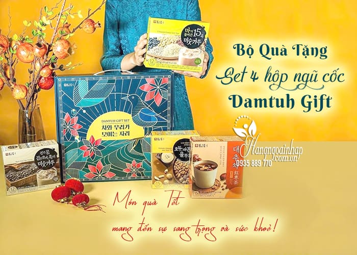 Bộ quà tặng Damtuh Gift Set 4 hộp ngũ cốc và trà cao cấp 1