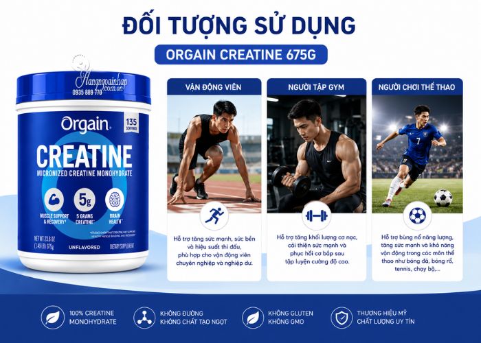 Bột hỗ trợ tăng cơ Orgain Creatine Monohydrate 675g của Mỹ 6