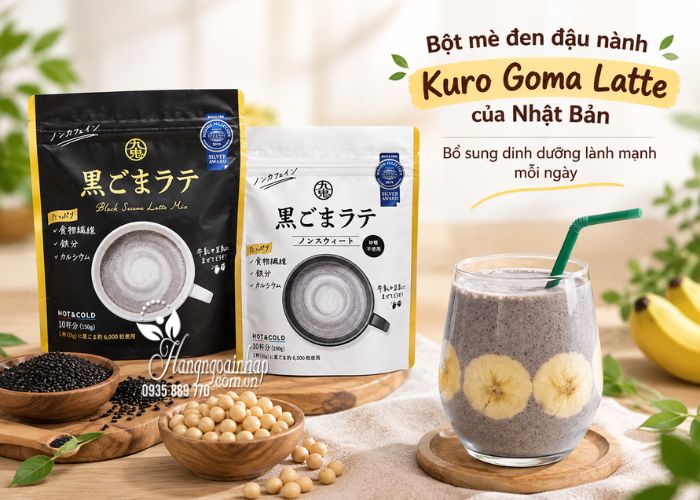 Bột mè đen đậu nành Kuro Goma Latte của Nhật Bản
