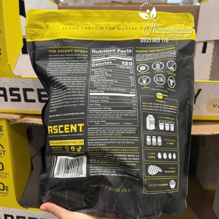 Ascent 100% Whey Native Whey Protein Blend 