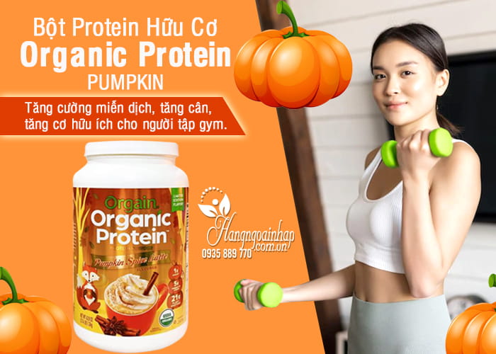 Bột protein hữu cơ Orgain Organic Protein Pumpkin 8