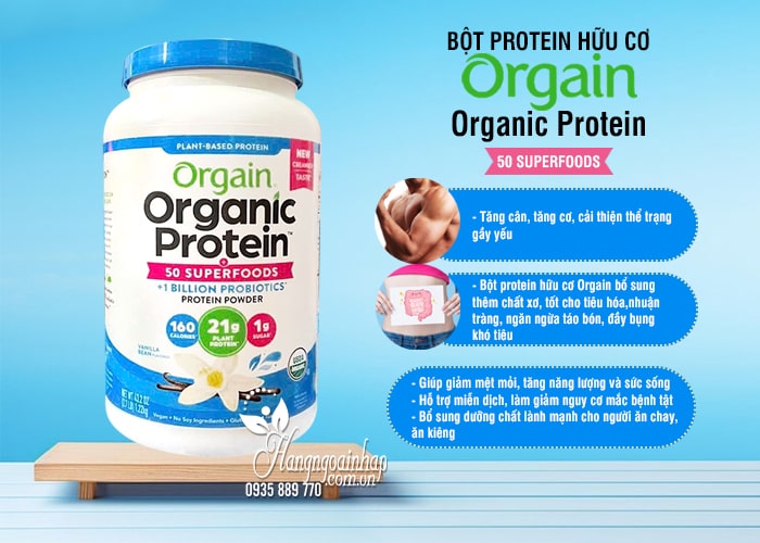 Bột protein hữu cơ Orgain Organic Protein & Superfoods 1,22kg