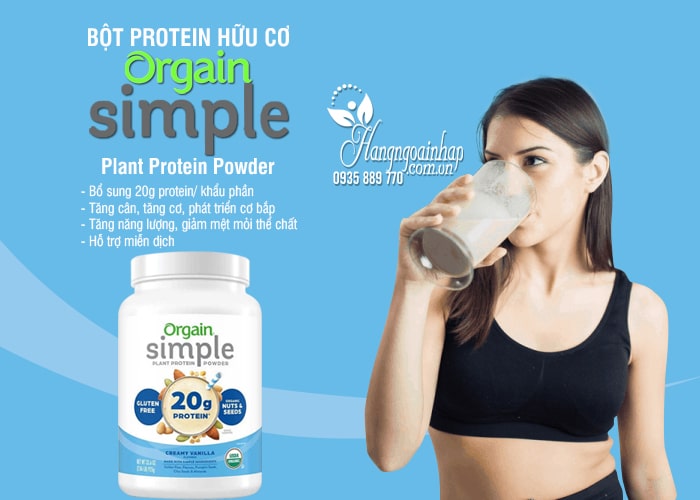 Bột Protein hữu cơ Orgain Simple Plant Protein Powder 925g  5