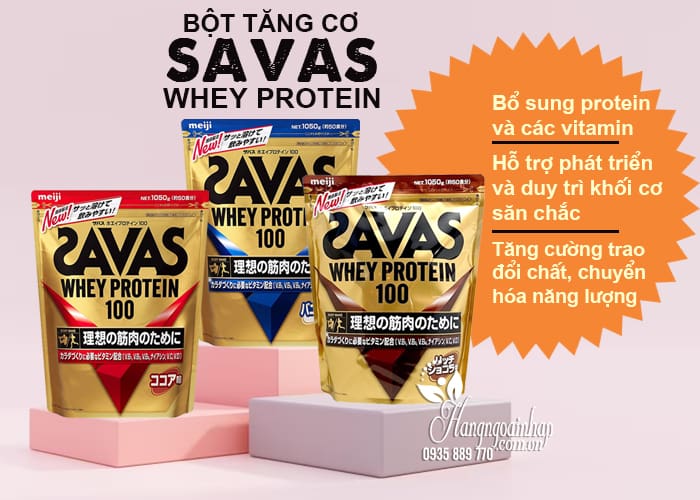 Bột tăng cơ Savas Whey Protein 100 của Nhật Bản 1050g 6