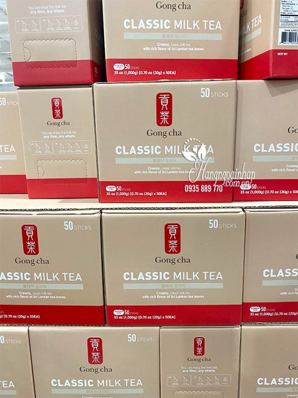 Bột trà sữa Gong Cha Classic Milk Tea hộp 50 gói Hàn 00