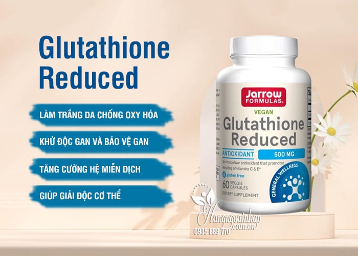 Glutathione Reduced 500mg-Làm trắng da chống lão hóa 45