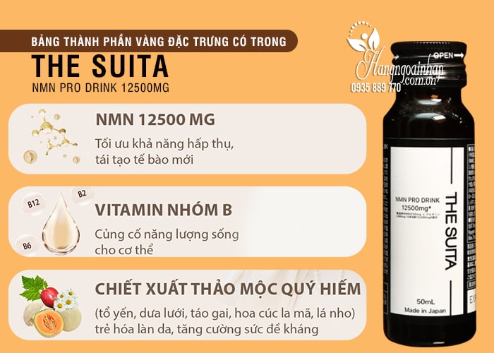 Nước uống The Suita NMN Pro Drink 12500mg của Nhật Bản  8