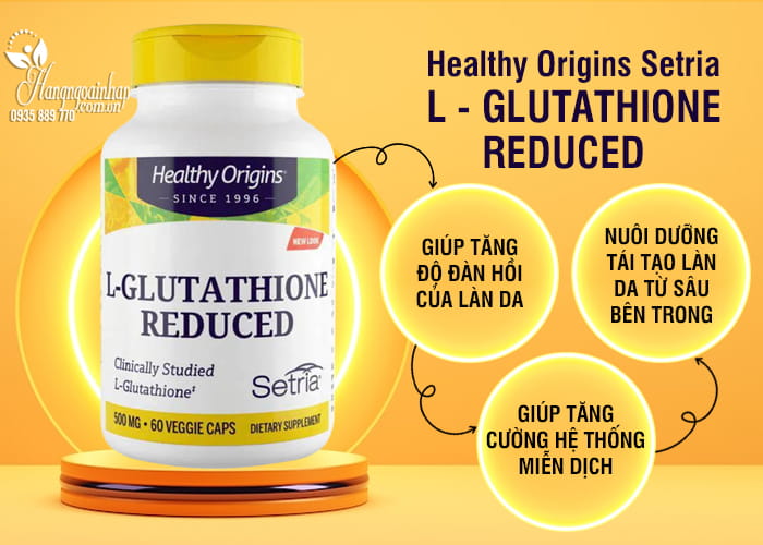 Viên uống làm trắng da Healthy Origins Setria L – Glutathione 500mg 1