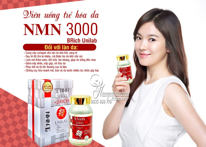 Viên uống trẻ hóa da NMN 3000 BRich Unilab 60 viên Nhật Bản 8