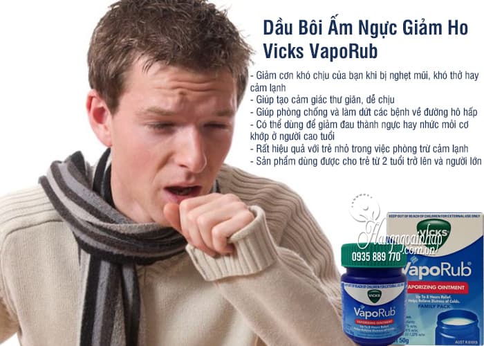 Dầu Bôi Ấm Ngực Giảm Ho Vicks VapoRub 50g 2