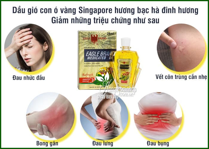 Dầu gió con ó vàng Singapore 24ml hương bạc hà đinh hương 4