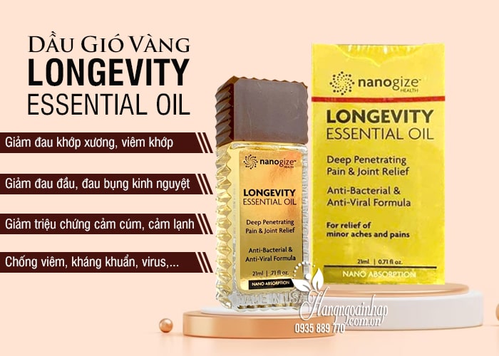 Dầu gió vàng Nanogize Longevity Essential Oil của Mỹ 21ml 5