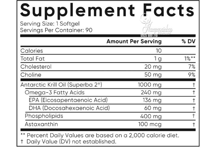 Dầu nhuyễn thể Omega 3 Krill Oil Sports Research 1000mg 12