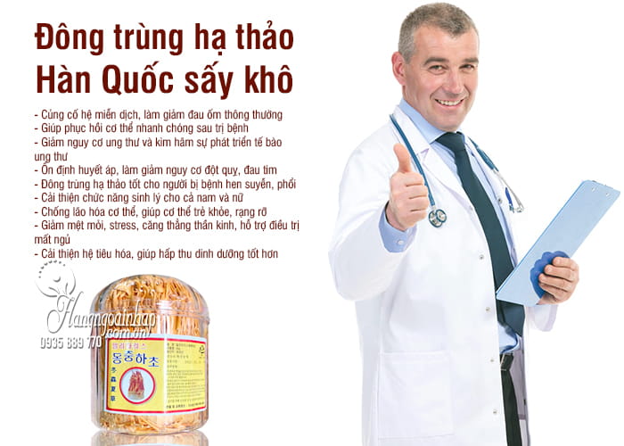 Đông trùng hạ thảo Hàn Quốc sấy khô hộp 45g bồi bổ sức khỏe 7