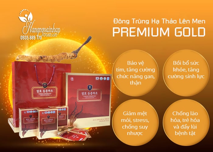 Đông trùng hạ thảo lên men Premium Gold 40ml x 30 gói  3