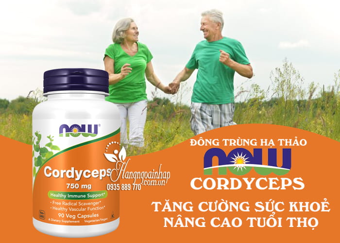 Đông trùng hạ thảo Now Cordyceps 750mg của Mỹ 90 viên 12