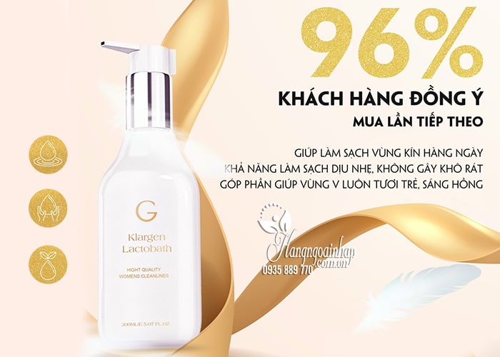 Dung dịch vệ sinh Gcell Klargen Lactobath 200ml Hàn Quốc  5