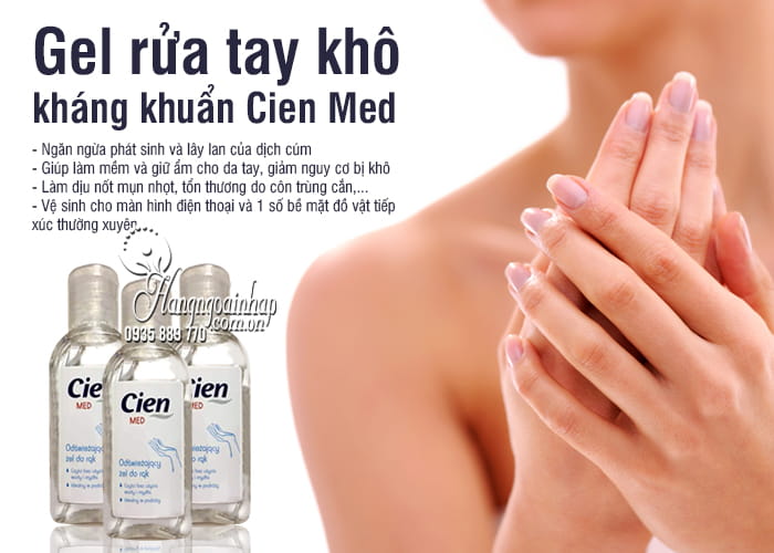 Gel rửa tay khô Cien Med 50ml của Đức, gel kháng khuẩn 3