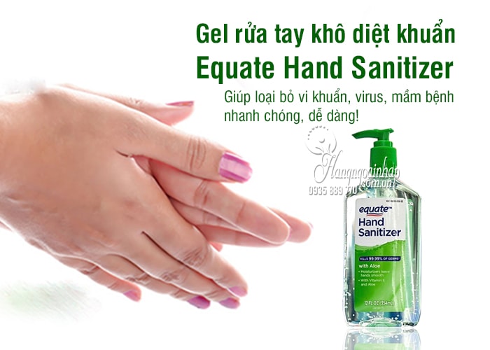 Gel rửa tay khô Equate Hand Sanitizer 354ml của Mỹ, diệt khuẩn 1
