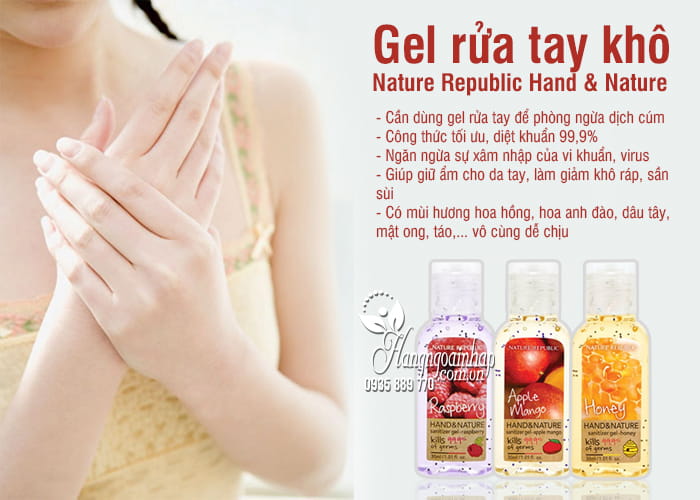 Gel rửa tay khô Nature Republic Hand & Nature 30ml Hàn Quốc 5