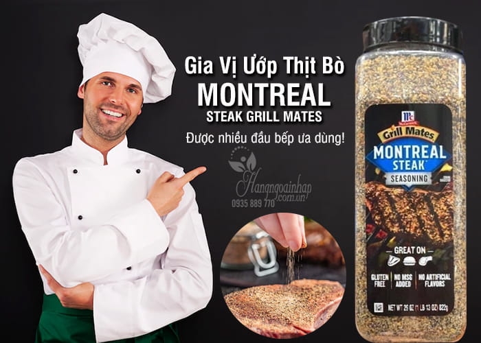 Gia vị ướp thịt bò Montreal Steak Grill Mates 822g của Mỹ 9