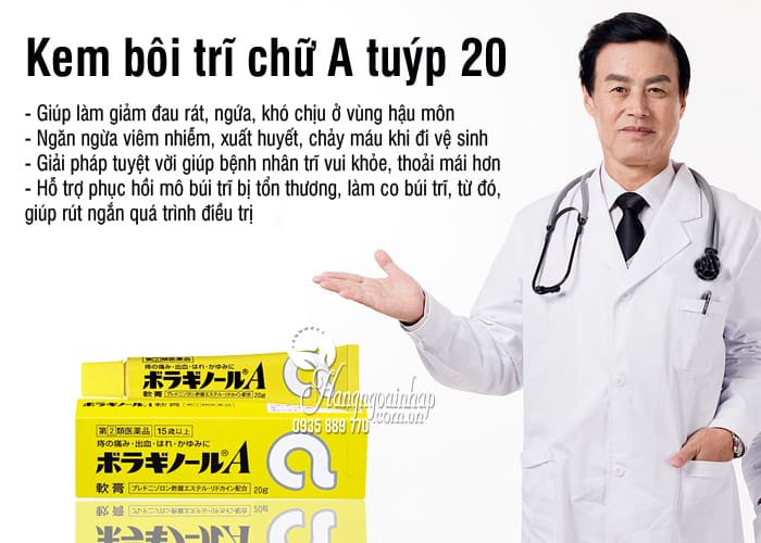 Kem bôi trĩ chữ A Nhật Bản tuýp 20, hỗ trợ cho bệnh nhân trĩ 4