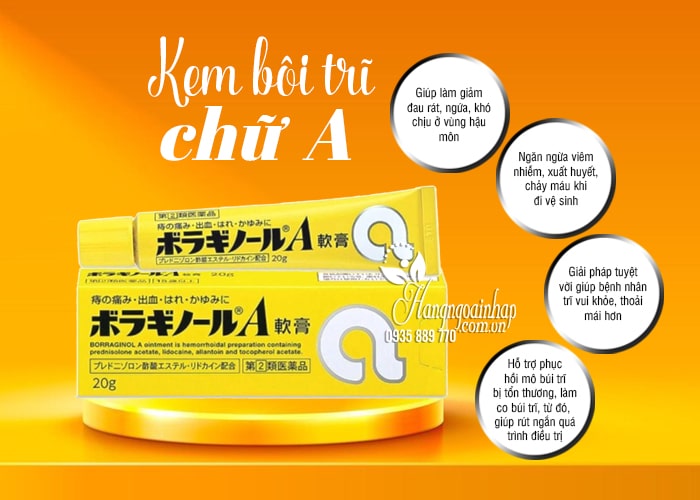 Kem bôi trĩ chữ A Nhật Bản tuýp 20g mẫu mới 56