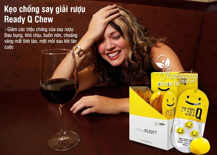 Kẹo chống say giải rượu Ready Q Chew hộp 10 gói của Hàn Quốc  12