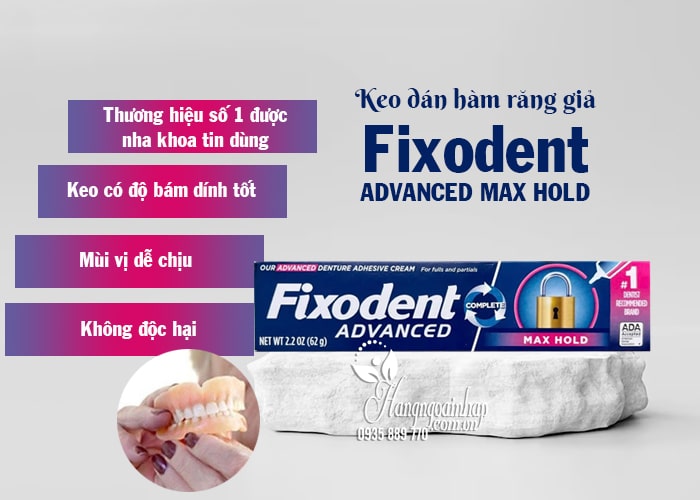Keo dán hàm răng giả Fixodent Original 68g của Mỹ, giá tốt 56