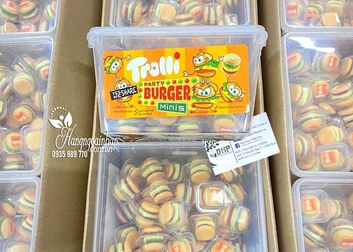 Kẹo dẻo Trolli Mini Burger 600g của Đức, chất lượng, giá rẻ 00