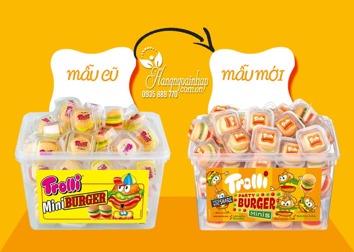 Kẹo dẻo Trolli Mini Burger 600g của Đức, chất lượng, giá rẻ 1