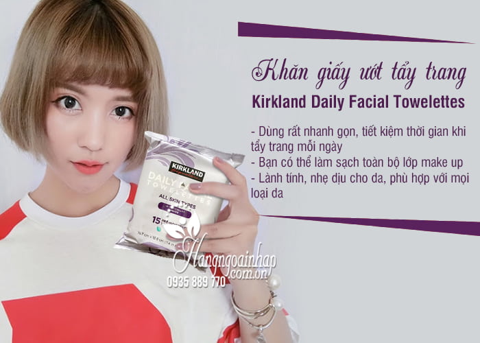 Khăn giấy ướt tẩy trang Kirkland Daily Facial Towelettes Mỹ 2