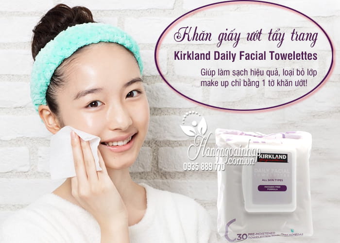 Khăn giấy ướt tẩy trang Kirkland Daily Facial Towelettes Mỹ 1`