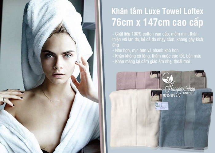 Khăn tắm Luxe Towel Loftex 76cm x 147cm cao cấp Mỹ 4