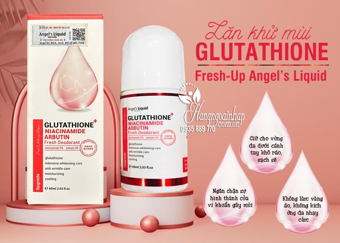 Lăn khử mùi Glutathione Fresh Up Whitening Angel’s Liquid 56