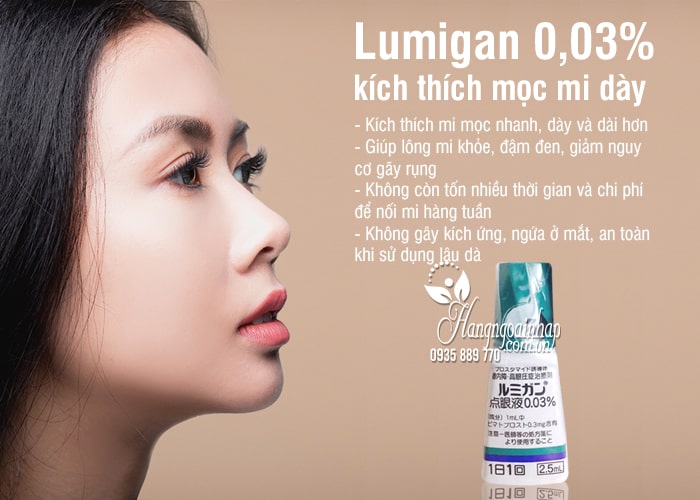 Lumigan 0,03% Nhật Bản kích thích mọc mi dày và dài hơn 2