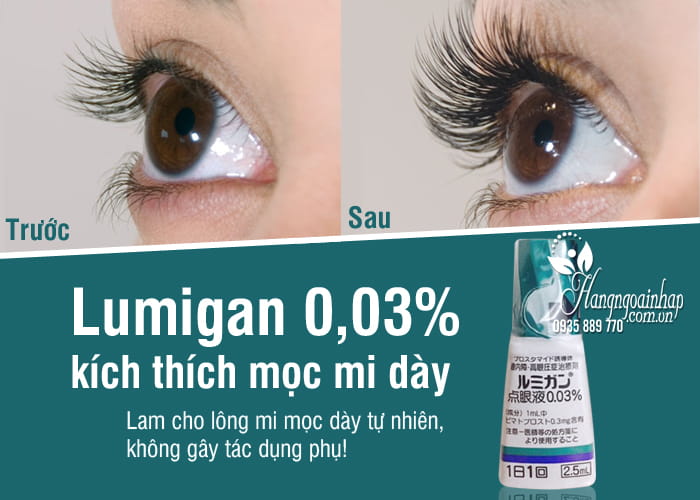 Lumigan 0,03% Nhật Bản kích thích mọc mi dày và dài hơn 1