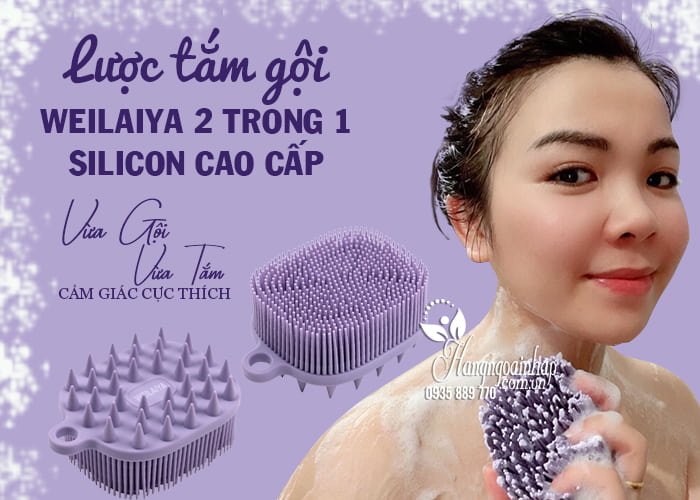 Lược tắm gội Weilaiya 2 trong 1 Silicon cao cấp giá tốt 1