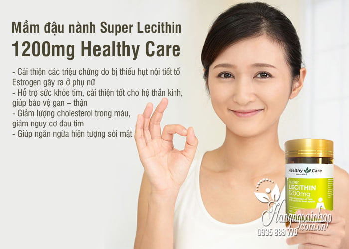 Mầm đậu nành Super Lecithin 1200mg 100 viên Healthy Care Úc 7