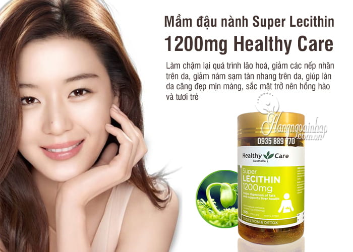 Mầm đậu nành Super Lecithin 1200mg 100 viên Healthy Care Úc 2