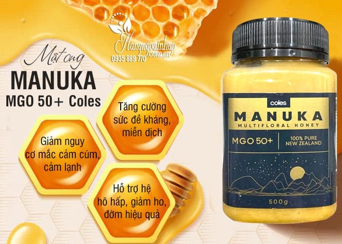 Mật ong Manuka MGO 50+ Coles hộp 500g từ Úc 77