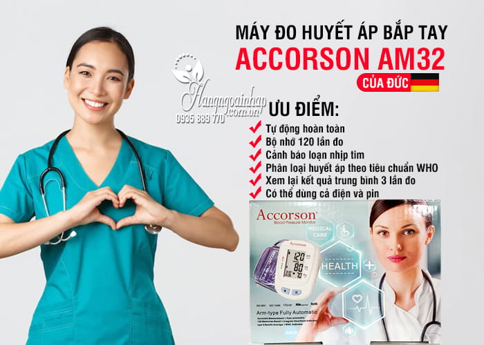 Máy đo huyết áp bắp tay Accorson AM32 của Đức 6